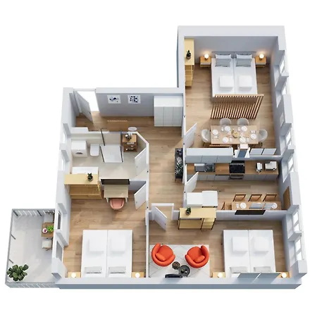 Ludwigscozyescape - Boutique Design Am Residenzschloss Mit Gemuetlichem Balkon, 6 Gaeste, Smarttv In Jedem Zimmer, Highspeed Wlan, Workspace, 24h Self Check-in, Parkhaus 2 Min Gehweite * Людвигсбург